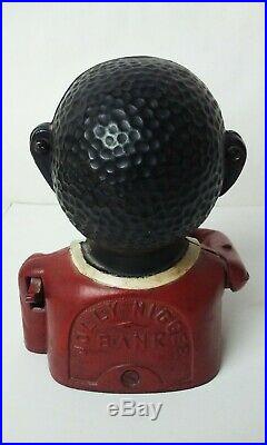 Cast Iron John Harper Jolly Mechanical Bank Black Americana Toy Money ...