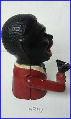 Cast Iron John Harper Jolly Mechanical Bank Black Americana Toy Money Box Uk