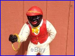 Cast Iron Lawn Jockey Jocko Black Americana Art Statue item