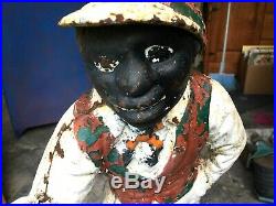 Cast Iron Lawn Jockey With Kerosene Lantern