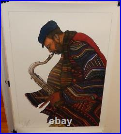Charles Bibbs Jazzin Hand Signed In Pencil African American Color Print