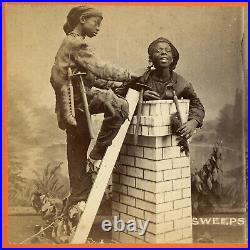 Chimney Sweeps Black African American Stereoview Savannah Georgia Super Tones