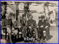 Churchill, Roosevelt, Giraud, & De-Gaulle In Casablanca 1943 12 X 17 AP Wirephoto