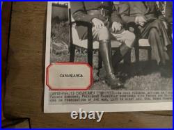 Churchill, Roosevelt, Giraud, & De-Gaulle In Casablanca 1943 12 X 17 AP Wirephoto