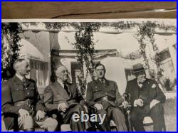 Churchill, Roosevelt, Giraud, & De-Gaulle In Casablanca 1943 12 X 17 AP Wirephoto