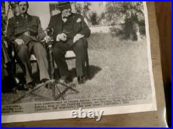 Churchill, Roosevelt, Giraud, & De-Gaulle In Casablanca 1943 12 X 17 AP Wirephoto