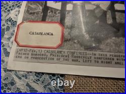 Churchill, Roosevelt, Giraud, & De-Gaulle In Casablanca 1943 12 X 17 AP Wirephoto