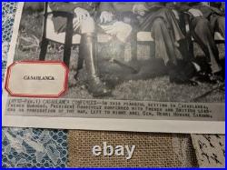 Churchill, Roosevelt, Giraud, & De-Gaulle In Casablanca 1943 12 X 17 AP Wirephoto