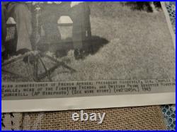 Churchill, Roosevelt, Giraud, & De-Gaulle In Casablanca 1943 12 X 17 AP Wirephoto