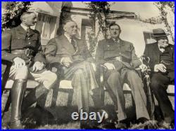 Churchill, Roosevelt, Giraud, & De-Gaulle In Casablanca 1943 12 X 17 AP Wirephoto