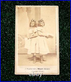 Civil War Era African American CDV Photo Freak Show Twins Two Headed Girl