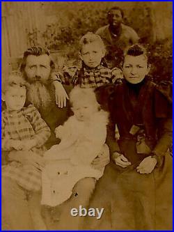 Civil War Era Family With African American Kid PHOTOBOMB Cabinet Card Photo