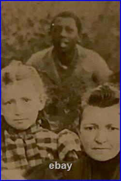 Civil War Era Family With African American Kid PHOTOBOMB Cabinet Card Photo