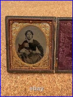 Civil War Era Soldier Nurse Spy Sarah Emma Edmonds & Baby Extremely Rare TINTYPE