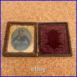 Civil War Era Soldier Nurse Spy Sarah Emma Edmonds & Baby Extremely Rare TINTYPE