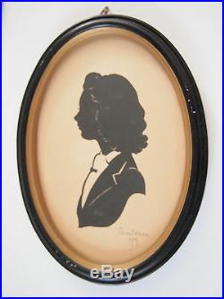 Collectible Art Silhouette Portrait''Gretchen, 1939'' by Scissor Artist John Va