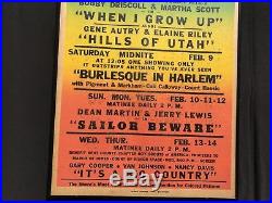Colored Black Americana Milford Theatre Delaware Movie Poster Segregation 1951