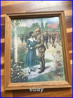 Colored Man Is No Slacker E. G. Renesch 1918 Framed Early Black Military 0/403