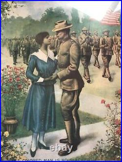 Colored Man Is No Slacker E. G. Renesch 1918 Framed Early Black Military 0/403