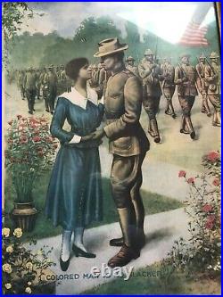 Colored Man Is No Slacker E. G. Renesch 1918 Framed Early Black Military 0/403