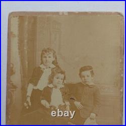 Columbus, Tx. Victorian Siblings Antique Photograph Cabinet Card, 1880's