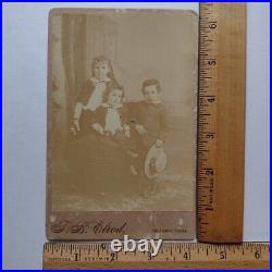 Columbus, Tx. Victorian Siblings Antique Photograph Cabinet Card, 1880's