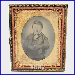 Confident Little Boy In Sophisticated Suit Daguerreotype 1/9 Plate