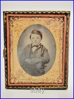 Confident Little Boy In Sophisticated Suit Daguerreotype 1/9 Plate