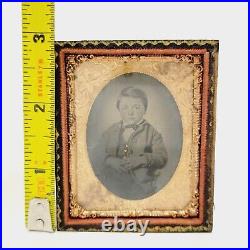 Confident Little Boy In Sophisticated Suit Daguerreotype 1/9 Plate