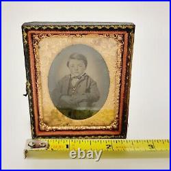 Confident Little Boy In Sophisticated Suit Daguerreotype 1/9 Plate