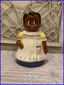 Corl Pottery Limited Edition 28/100 Leroy And Lucy Cookie Jar Black Americana