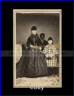Cute Family Photo African American Boy, Black Americana Florida 1860s CDV Rare