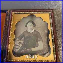 Daguerreotype/Dag photo Gorgeous Sexy Young Woman In Corset Dress With Lace Gloves