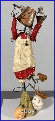 Debbee Thibault Pail Face Bucket Head Halloween Folk Art #73/500 Signed 2000