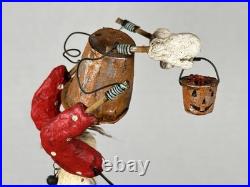 Debbee Thibault Pail Face Bucket Head Halloween Folk Art #73/500 Signed 2000