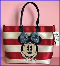 Disney Harvey's Seat belt Americana Mickey & Minnie Tote Handbag SIGNED