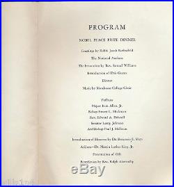 Dr. Martin Luther King 1965 Nobel Prize Dinner Program & Invitation