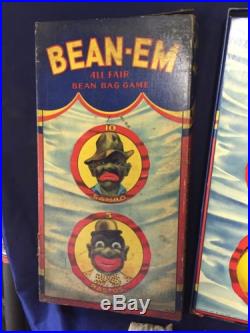 EARLY 1931 All Fair BLACK AMERICANA SAMBO BOARD GAME TOY Bean Em In Box