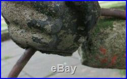 ESTATE FIND Cement ORIGINAL ANTIQUE VINTAGE JOCKO Black Americana Lawn Jockey