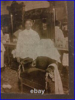 Early 1900's African American Barber Shop Interior Black Americana Haircut Photo