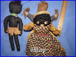 Early African Zulu Doll Sack Voodoo Doll & Cloth Mammy