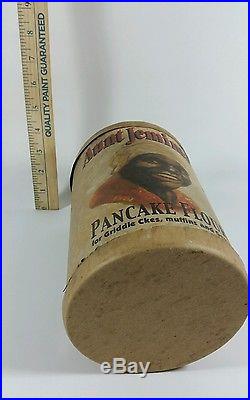 Early Aunt Jemima Pancake Flour Paper Canister Box Black Americana 8.5 Tall