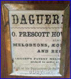 Early Daguerreotype Young Lady Bonnet Ribbon Collar Antique c. 1840 2x3 Prescott