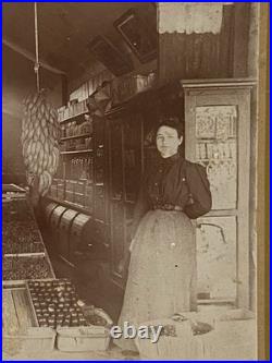 Early Fruit Stand El Paso Texas San Antonio St. Storefront Cabinet Card Photo