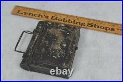 Early lantern candle tin folding colapsible carry handle sm 19th 1850 original