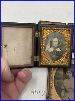 Eight Antique Tin Type Daguerreotype withcases Photos Circa 1800's