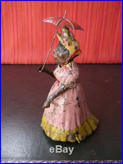 Exceedingly Rare 1910's SG Günthermann Gunthermann Tin Wind-up Cackling Lady