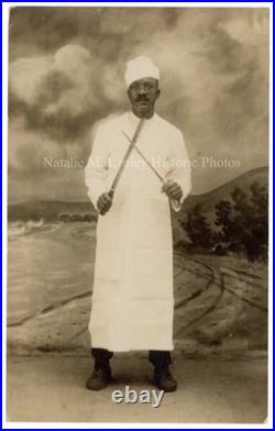 Exceptional 1910s African American Cook Studio RPPC Photo