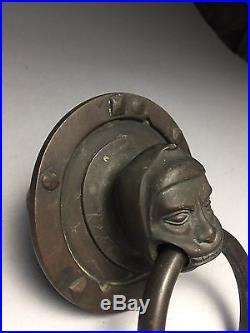 Exceptional Mid 1800s Black Americana Bronze Hammered Door Knocker
