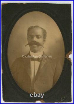 Extraordinary Moustache African American 1880 Black Gentleman Cabinet Card 9944